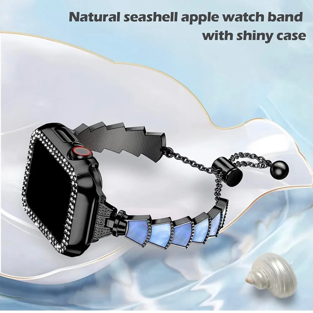 Urshine Slim Metal Band Compatible Apple Watch Band black